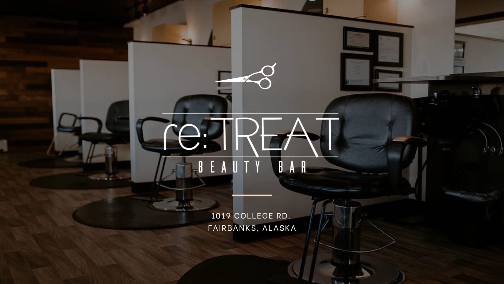re:TREAT Beauty Bar salon interior and logo